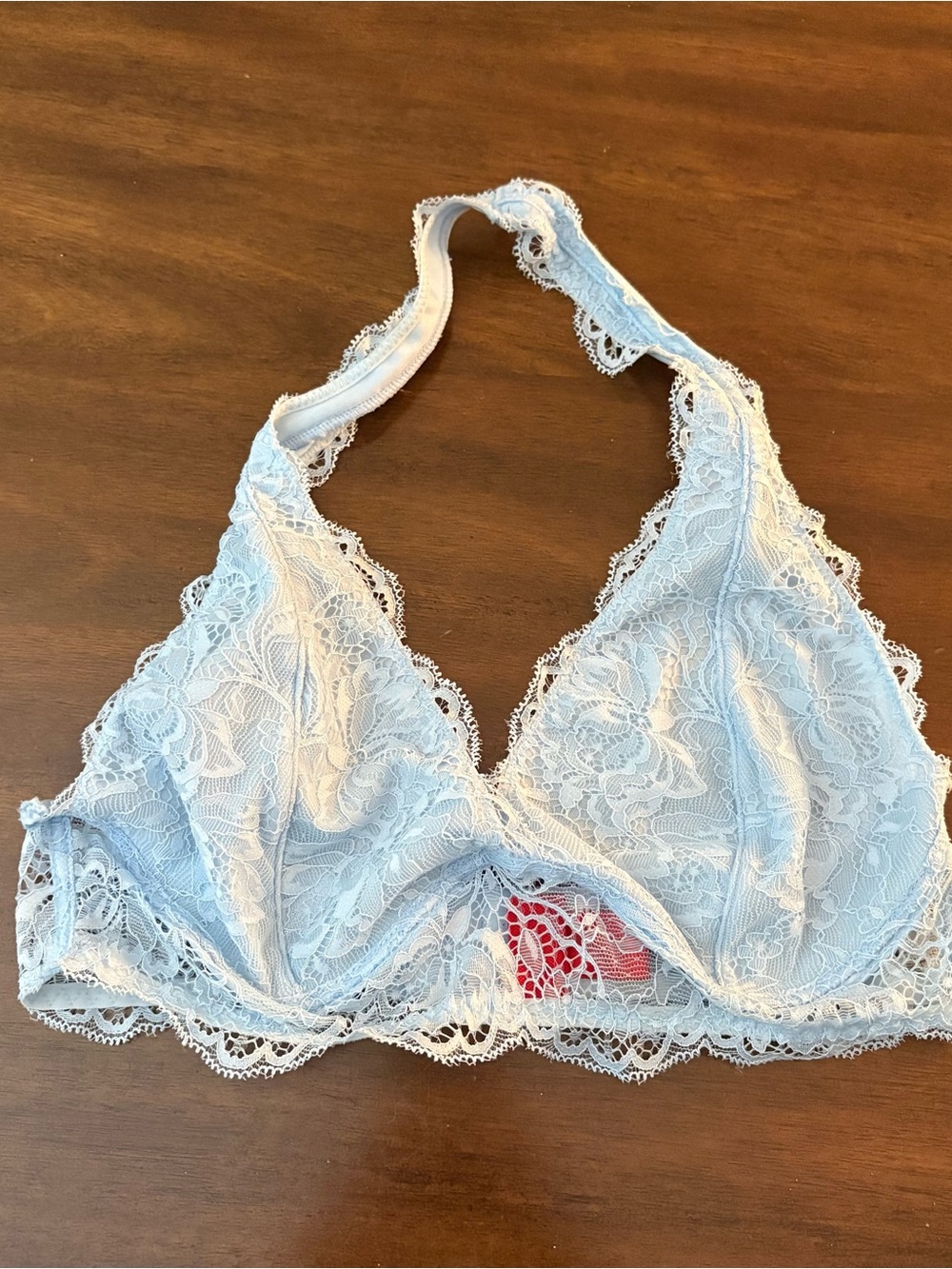 Light Blue Lace Halter Bralette - Womens Daytrip Medium whimsy bra fairy
